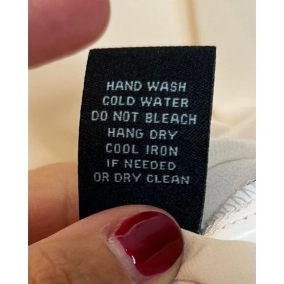 Cynthia Rowley Sheer Lace Trim Blouse Cream Long Sleeve Lightweight Womens Large - Picture 9 of 11